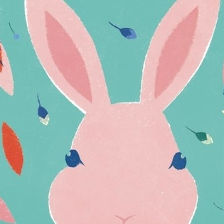 Tête de lapin ( couverture livre Petits Mondes de Agnès Domergue)