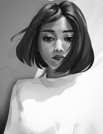 visage femme noir et blanc